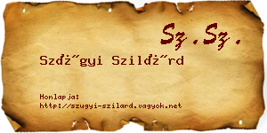 Szügyi Szilárd névjegykártya